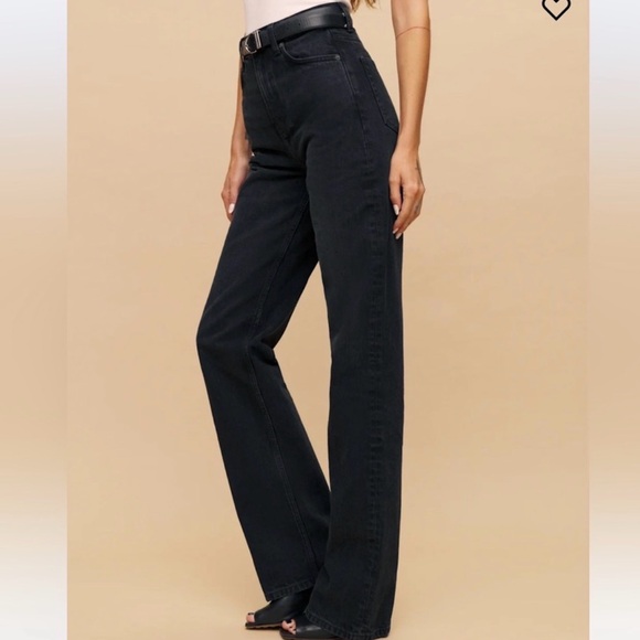 Reformation Wilder Stretch High Rise Wide Leg Jeans NWT in Black Size 32 - Picture 3 of 7